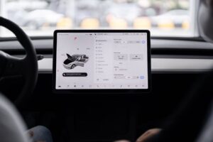 Car interior with large touchscreen display (representative image)